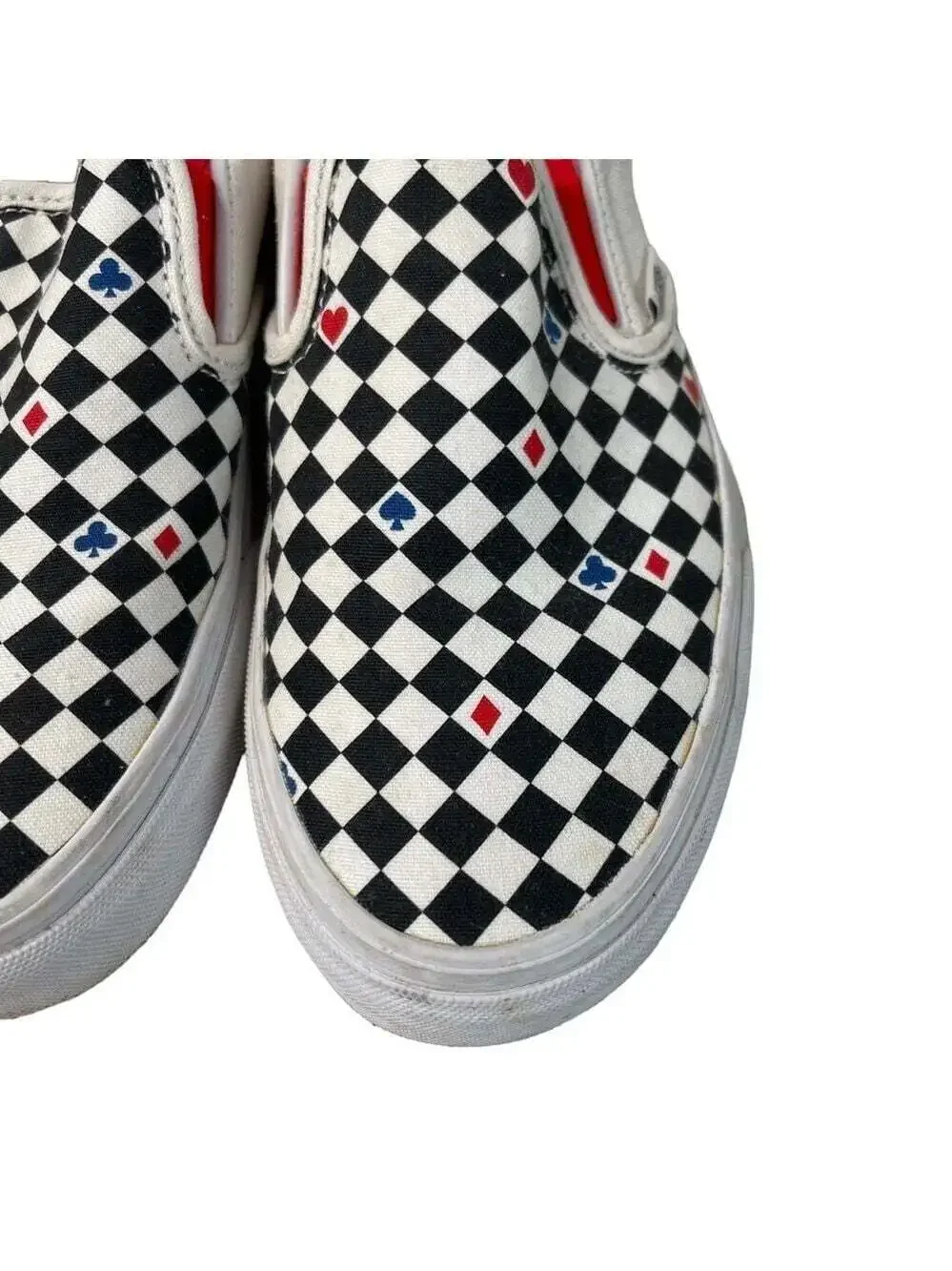 Vans Checkerboard Playing Card Slip On Sneakers Womens 7 Mens 5.5 Rare
